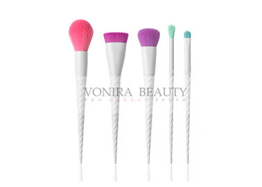 Spiralen-Griff-Massen-Niveau-Make-up des Weiß-5pcs bürstet Ausrüstungs-rosa purpurrote blaue Farbe