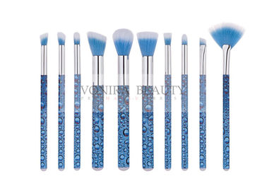 Augen-anziehender blauer waagerecht ausgerichteter Make-upbürsten-, Gesichts-und Augenpinsel-Satz-Wasser-Blick-Massengriff