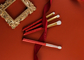 Vonira Berufsfunkeln-kosmetisches Bürsten-Tool-Kit weihnachtsdes make-upbürsten-Satz-7pcs für Mädchen-Geburtstags-Geschenk-rote Farbe