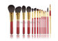 Tierhaare-Make-upbürsten mit klassisches Match-hellem rotem Griff und Goldzwinge