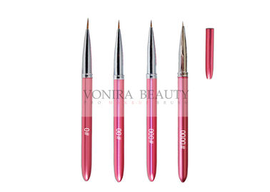 Nagel-Kunst des Rosa-4PCS bürstet die Spitzen, welche die Bürsten-Ausrüstung für das Zeichnen punktieren und malt Stift-Werkzeug mit Kappe