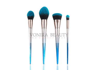 Schöne blaue Steigungs-Farbgalvanisierten synthetische Make-upbürsten Kegelgriff