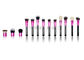 42PCs Full Line Cosmetic Makeup Brush Set With Pink Aluminum Ferrule & Matte Black Wooden Handle