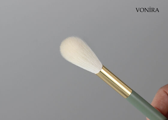 Vonira Custom Großhandel Natürliche weiße Ziegenhaar Make-up Langes Blending Pulver Pinsel mit Private Label Service