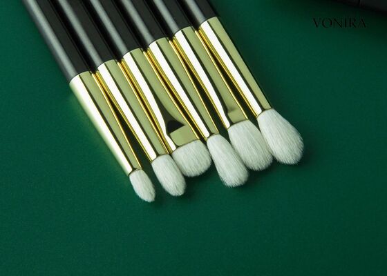 Vonira Custom Großhandel Natürliche weiße Ziegenhaar Flach dunkelbraun Griff Augen Bleistift Make-up-Bürste