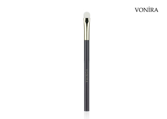 Vonira Custom Großhandel Natürliche weiße Ziegenhaar Flach dunkelbraun Griff Augenschatten Make-up-Bürste