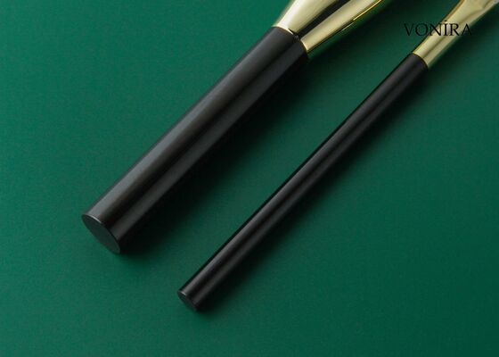 Vonira Custom Großhandel Natürliche weiße Ziegenhaar Flach dunkelbraun Handgriff Großer Eyeshadow Blending Make-up-Bürste