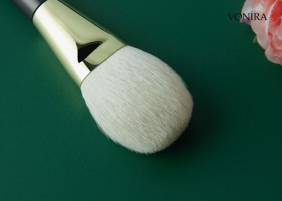 Vonira Custom Großhandel Natürliche weiße Ziegenhaar Flach dunkelbraun Handgriff Großer Eyeshadow Blending Make-up-Bürste