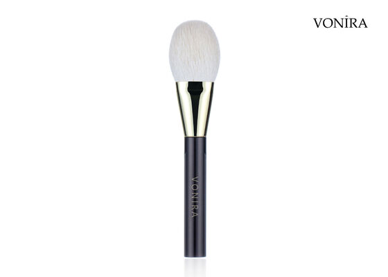 Vonira Custom Großhandel Natürliches Weißes Ziegenhaar Flacher Dunkelbrauner Griff Großer Make-up-Puderpinsel
