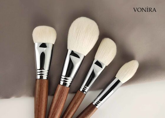 Vonira Custom Großhandel Natürliches Weißes Ziegenhaar Braun Ebenholz Griff Make-up Augenwinkelbürste