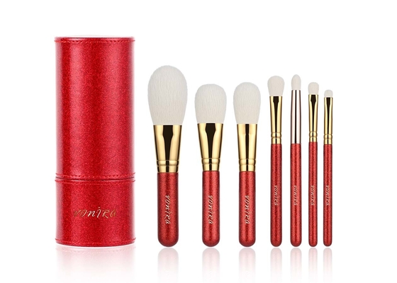 Vonira Berufsfunkeln-kosmetisches Bürsten-Tool-Kit weihnachtsdes make-upbürsten-Satz-7pcs für Mädchen-Geburtstags-Geschenk-rote Farbe