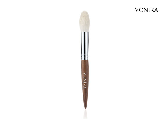 Vonira Custom Großhandel Natürliches Weißes Ziegenhaar Braun Ebenholz Griff Gesichtsmakeup Highlighter Bürste