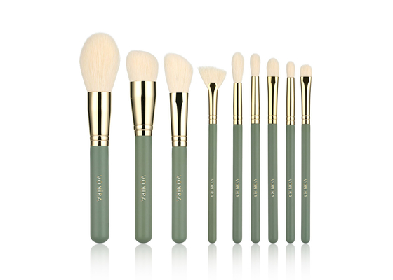 Grün-synthetische Faser-Make-upbürsten-Satz Brochas Maquillaje Vonira-Schönheits-9PCS Make-upbürsten