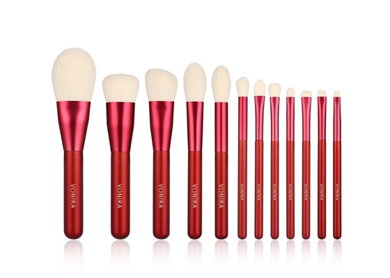 Synthetischer roter Bürsten-Satz-Pulver-Grundlagen-Höhepunkt-Mischungsbürste des Make-up12pcs