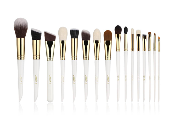 Make-upbürsten-Kit With Gold Copper Ferrule-Holzgriffe des Vonira-Handwerker-Studio-16pcs